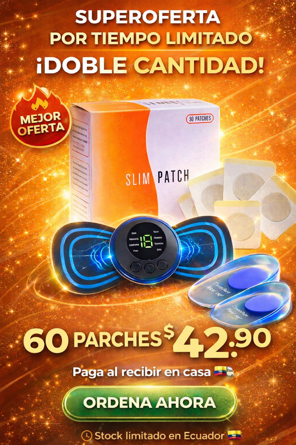 SlimForce Pack ( Parches adelgazantes + masajeador 8 modos )